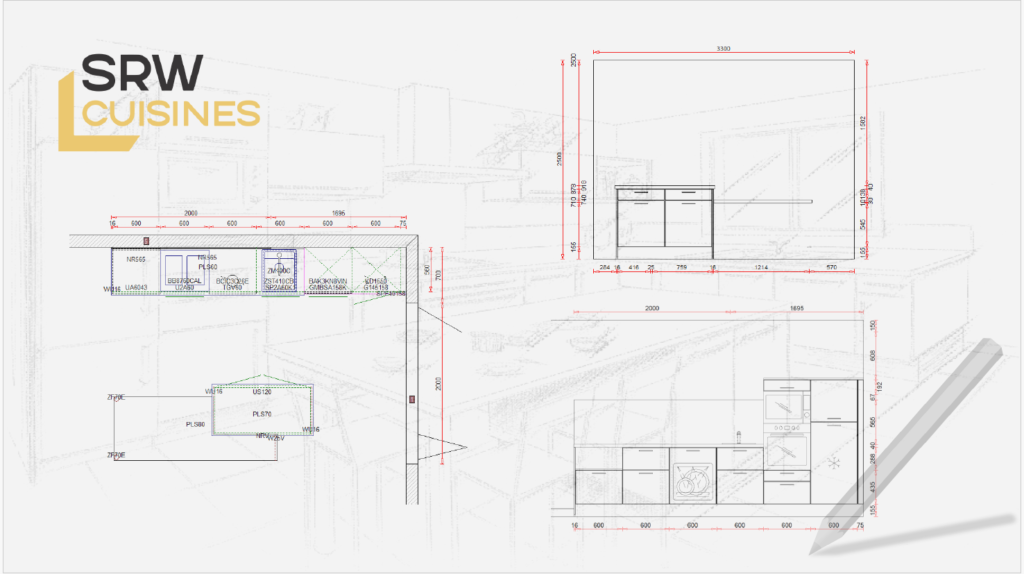 Plan Cuisine avec ilot central